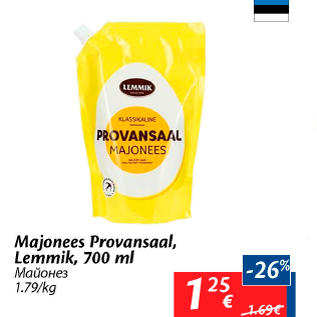 Allahindlus - Majonees Provansaal, Lemmik, 700 ml