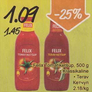 Allahindlus - Felix Tomatiketšup, 500 g