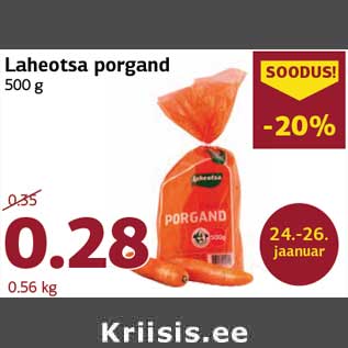 Allahindlus - Laheotsa porgand 500 g