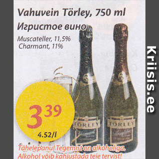 Allahindlus - Vahuvein Törley, 750 ml