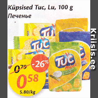 Allahindlus - Küpsised Tuc, Lu, 100 g