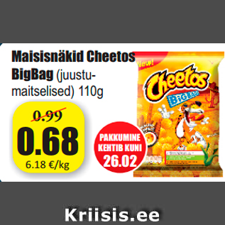 Allahindlus - Maisisnäkid Cheetos BigBag