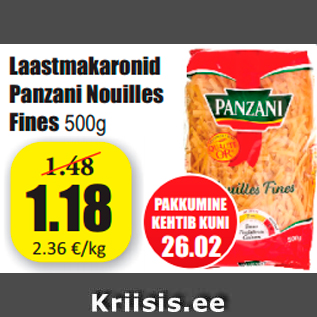 Allahindlus - Laastmakaronid Panzani Nouilles Fines 500g