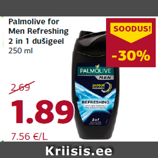 Allahindlus - Palmolive for Men Refreshing 2 in 1 dušigeel 250 ml