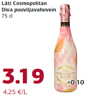 Allahindlus - Läti Cosmopolitan Diva puuviljavahuvein 75 cl