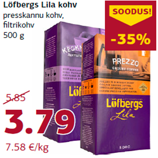 Allahindlus - Löfbergs Lila kohv