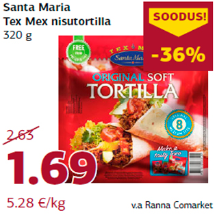 Allahindlus - Santa Maria Tex Mex nisutortilla 320 g