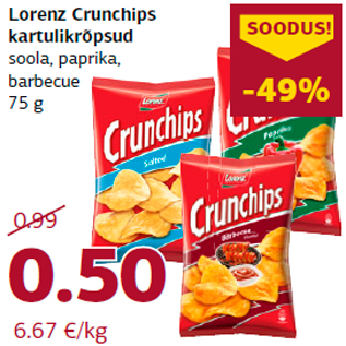 Allahindlus - Lorenz Crunchips kartulikrõpsud