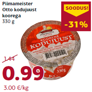 Allahindlus - Piimameister Otto kodujuust koorega 330 g