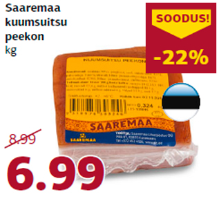 Allahindlus - Saaremaa kuumsuitsu peekon kg