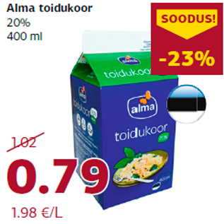 Allahindlus - Alma toidukoor 20% 400 ml