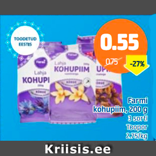 Allahindlus - Farmi kohupiim, 200 g, 3 sorti