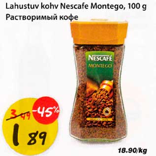 Allahindlus - lahustuv kohv Nescafe Montego, 100g