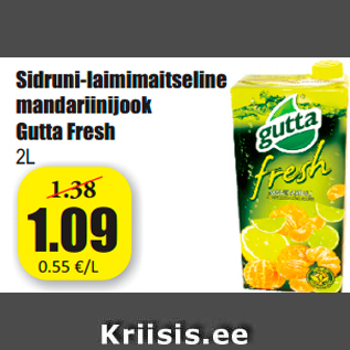 Allahindlus - Sidruni-laimimaitseline mandariinijook Gutta Fresh 2L