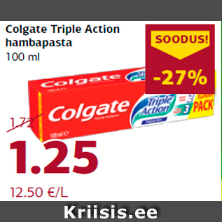 Allahindlus - Colgate Triple Action hambapasta 100 ml