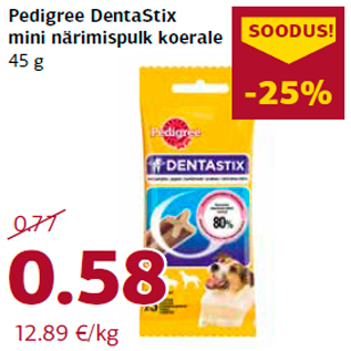 Allahindlus - Pedigree DentaStix mini närimispulk koerale 45 g