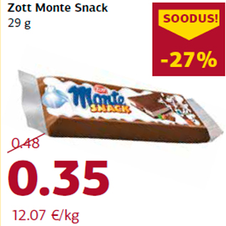 Allahindlus - Zott Monte Snack 29 g