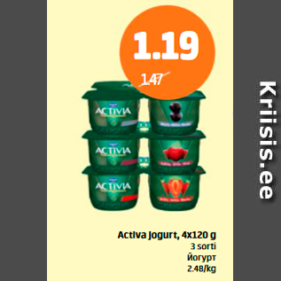 Allahindlus - Activia jogurt, 4 x 120 g