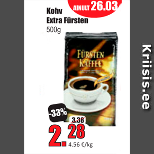 Allahindlus - Kohv Extra Fürsten 500g