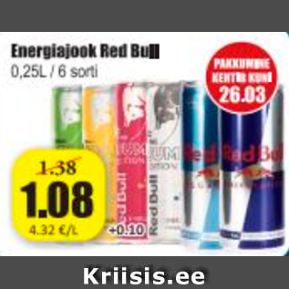 Allahindlus - Energiajook Red Bull