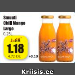 Allahindlus - Cmuuti Chill Mango Largo 0,25 L