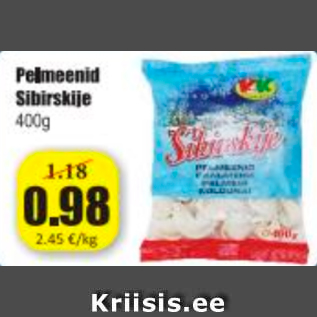 Allahindlus - Pelmeenid Sibirskije 400 g