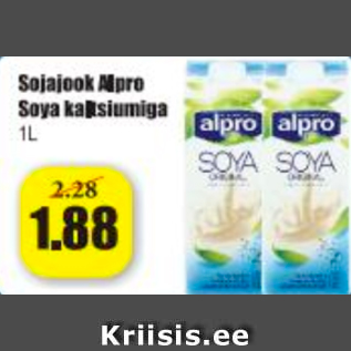 Allahindlus - Sojajook Alpro Soya kaltsiumiga 1 L