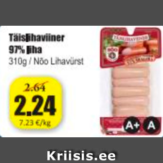 Allahindlus - Täislihaviiner 97% liha