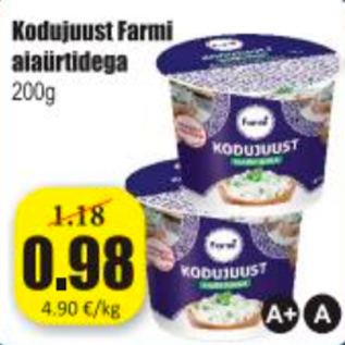 Allahindlus - Kodujuust Farmi aiaürtidega 200 g