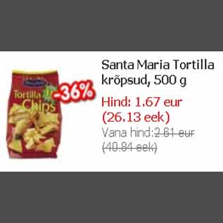 Allahindlus - Santa Maria Tortilla krõpsud