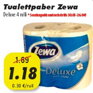 Allahindlus - Tualettpaber Zewa Deluxe 4 rulli