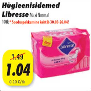 Allahindlus - Hügieenisidemed Libresse 10tk