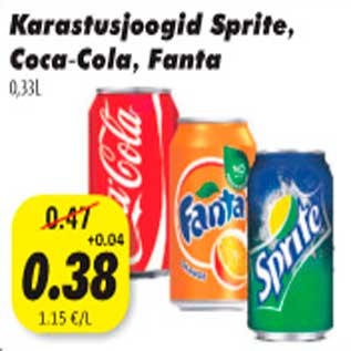 Скидка - Безалкогольные напитки Sprite, Coca-Cola, Fanta
