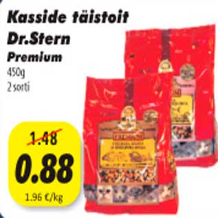 Allahindlus - Kasside täistoit Dr.Stern Premium 450g 2 sorti