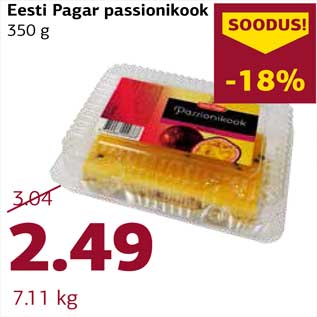 Allahindlus - Eesti Pagar passionikook 350 g