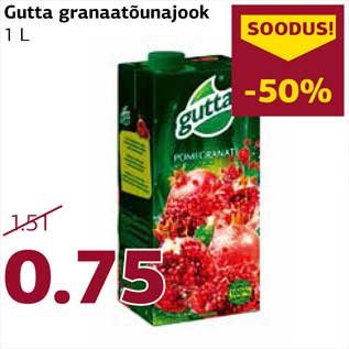 Allahindlus - Gutta granaatõunajook 1 L