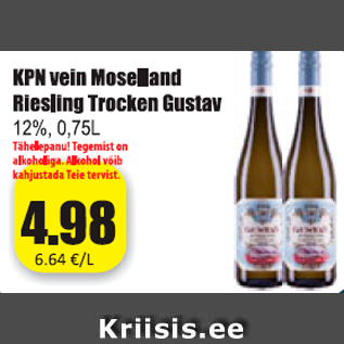 Allahindlus - KPN vein Mosellad Riesling Trocken Gustav