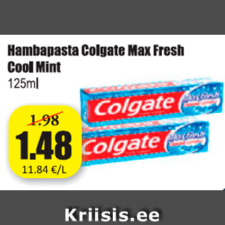 Allahindlus - Hambapasta Colgate Max Frech Cool Mint 125 ml