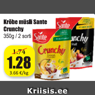 Allahindlus - Krõbe müsli Sante Crunchy