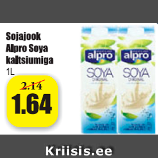 Allahindlus - Sojajook Alpro Soya kaltsiumiga 1 l