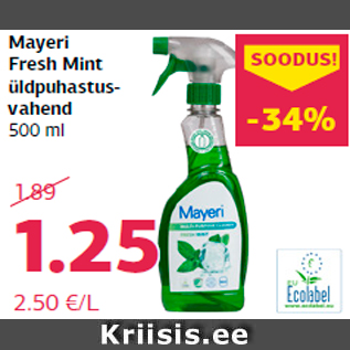 Allahindlus - Mayeri Fresh Mint üldpuhastusvahend 500 ml