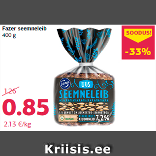 Allahindlus - Fazer seemneleib 400 g