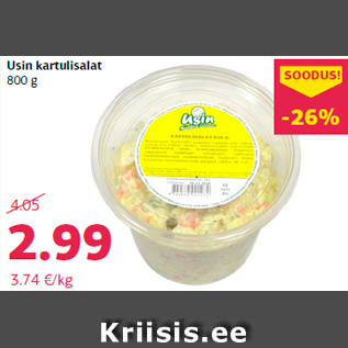 Allahindlus - Usin kartulisalat 800 g