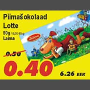 Allahindlus - Piimašokolaad Lotte