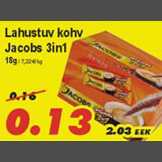 Allahindlus - Lahustuv kohv Jacobs 3in1