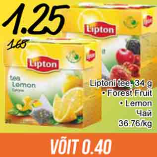 Allahindlus - Liptoni tee, 34 g • Forest Fruit • Lemon