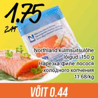 Allahindlus - Northland külmsuitsulõhe lõigud, 150 g