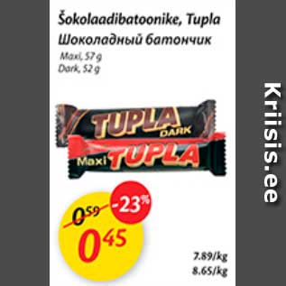 Allahindlus - Šokolaadibatoonike, Tupla