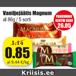 Allahindlus - Vaniljejäätis Magnum