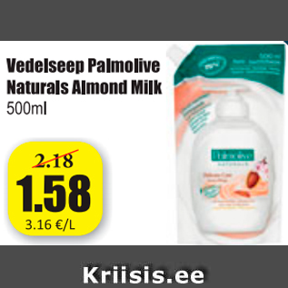 Allahindlus - Vedelseep Palmolive Naturals Almond Milk 500 ml